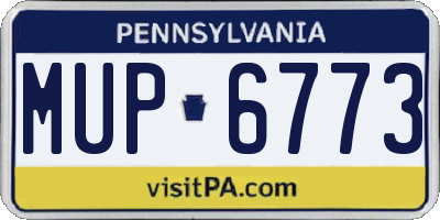 PA license plate MUP6773