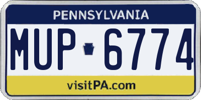 PA license plate MUP6774