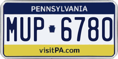 PA license plate MUP6780