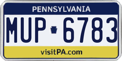 PA license plate MUP6783