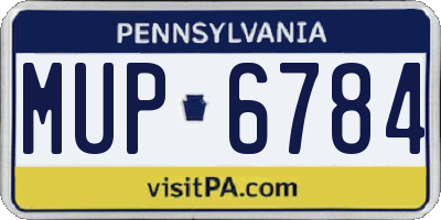 PA license plate MUP6784