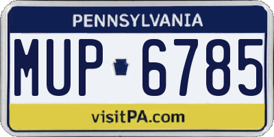 PA license plate MUP6785
