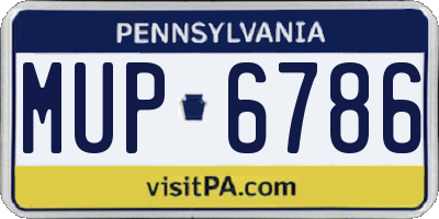 PA license plate MUP6786