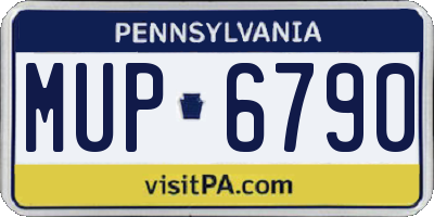 PA license plate MUP6790