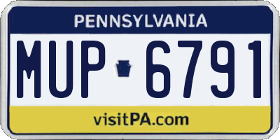 PA license plate MUP6791