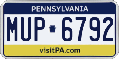 PA license plate MUP6792