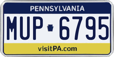PA license plate MUP6795