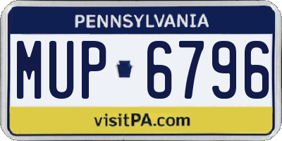 PA license plate MUP6796