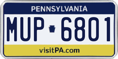 PA license plate MUP6801