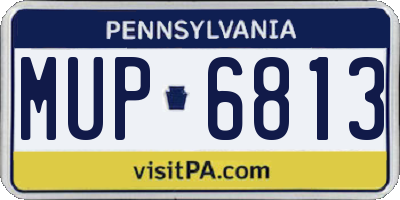PA license plate MUP6813
