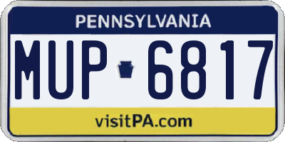 PA license plate MUP6817