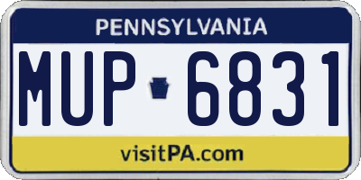 PA license plate MUP6831