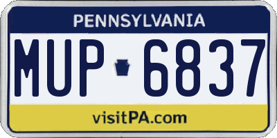 PA license plate MUP6837
