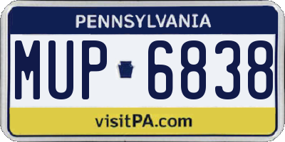 PA license plate MUP6838