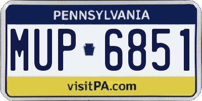 PA license plate MUP6851
