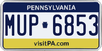 PA license plate MUP6853