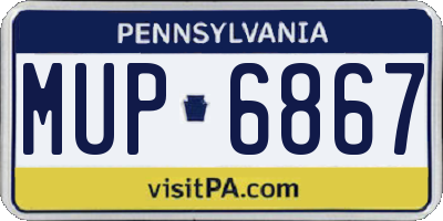 PA license plate MUP6867