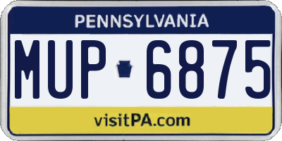 PA license plate MUP6875