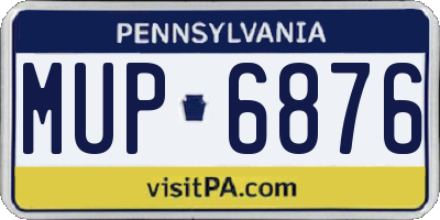PA license plate MUP6876