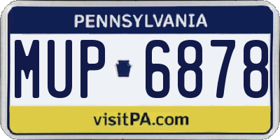 PA license plate MUP6878