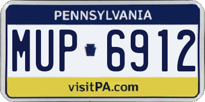 PA license plate MUP6912