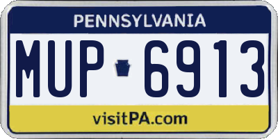 PA license plate MUP6913