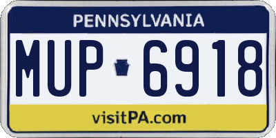 PA license plate MUP6918