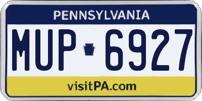 PA license plate MUP6927