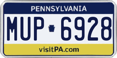 PA license plate MUP6928
