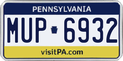 PA license plate MUP6932