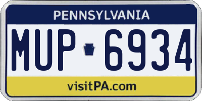 PA license plate MUP6934