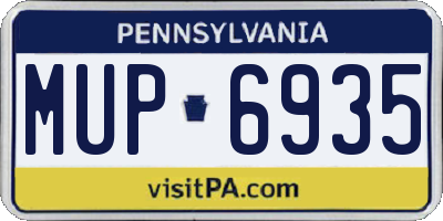 PA license plate MUP6935