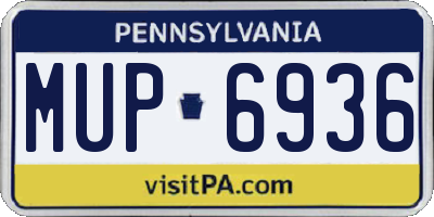 PA license plate MUP6936