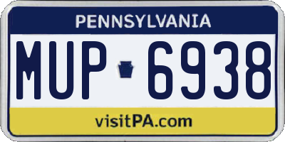 PA license plate MUP6938