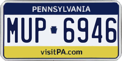 PA license plate MUP6946
