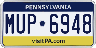 PA license plate MUP6948