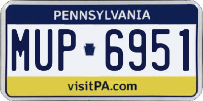 PA license plate MUP6951