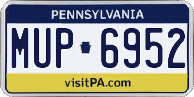 PA license plate MUP6952