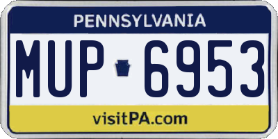PA license plate MUP6953