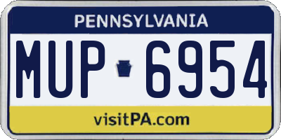PA license plate MUP6954