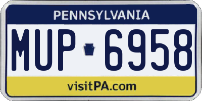 PA license plate MUP6958