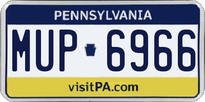 PA license plate MUP6966