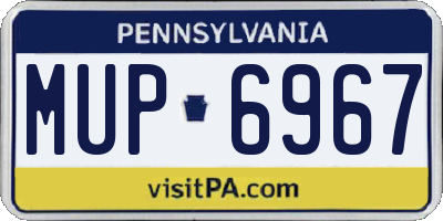 PA license plate MUP6967