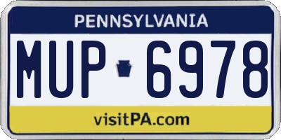PA license plate MUP6978