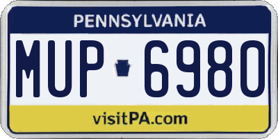 PA license plate MUP6980