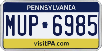PA license plate MUP6985