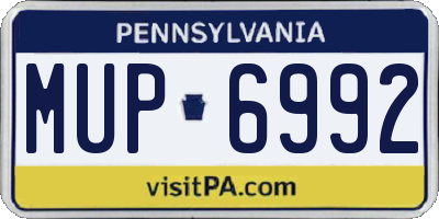 PA license plate MUP6992