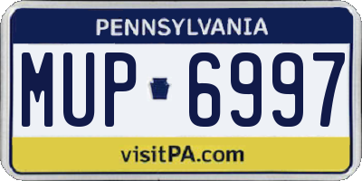 PA license plate MUP6997