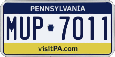 PA license plate MUP7011