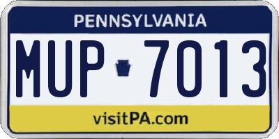 PA license plate MUP7013